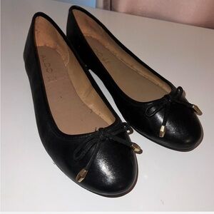 ALDO Black Leather Ballet Flats